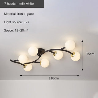 Tree Branch Ceiling Lamp Modern  Chic Glass Globe Pendant