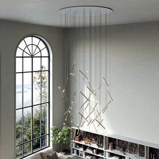 Nano Tube Chandelier Modern  Luxury Gold Frame Light Fitting