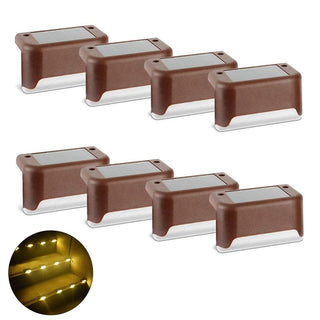 LED Solar Staircase Lights Modern Geometric Design Lamp