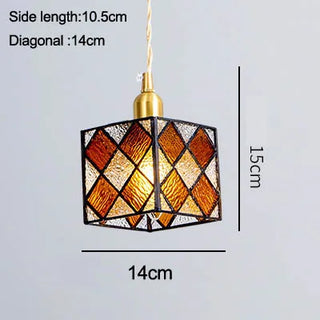 Rubik Cube Glass Pendant Modern  Luxury Gold Frame Light Fitting