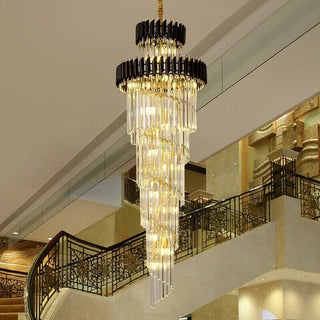Safa Spiral Chandelier Opulent Modern  Sleek Linear Suspension Light