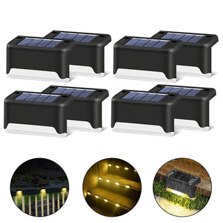 LED Solar Staircase Lights Modern Geometric Design Lamp