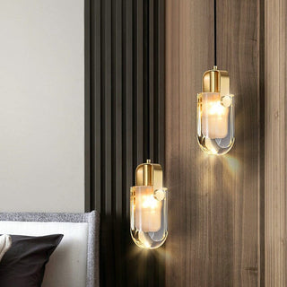 Leah Crystal Pendant Modern  Sleek Linear Suspension Light