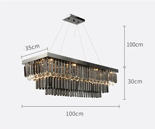 Katie Black Crystal Chandelier Modern  Rustic Industrial Hanging Lamp