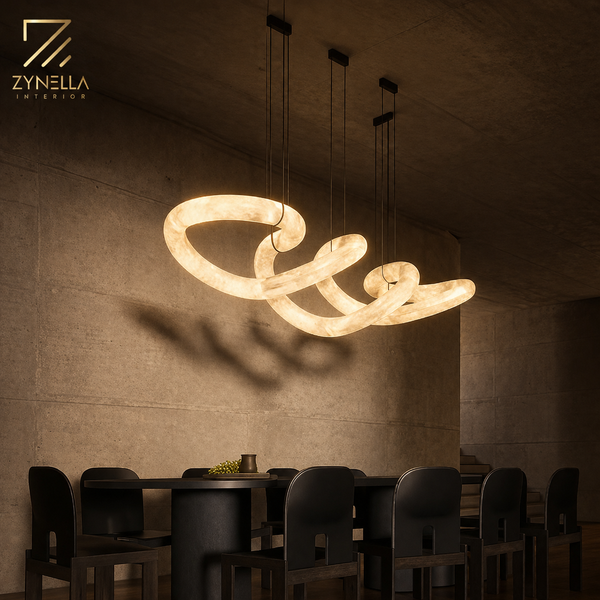 Zynella Alabaster Marble Pendant Chandelier