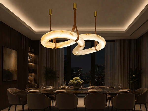 Zynella Alabaster Ring Pendant Chandelier