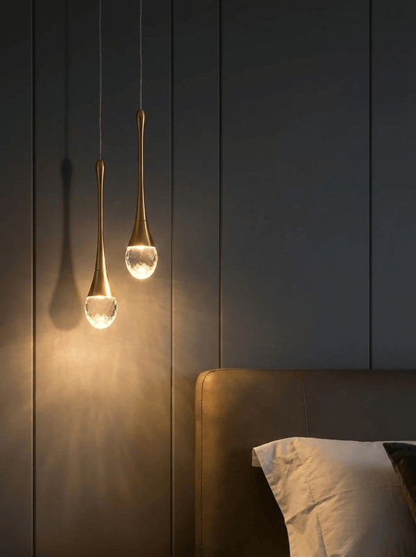 Water Drop Crystal Pendant Refined Modern  Sculptural Spiral LED Fixture