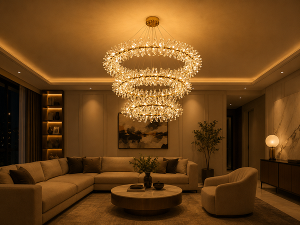 Zynella Nordic Flower Crystal LED Pendant Chandelier