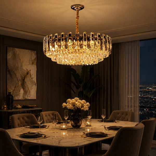 Zynella Modern Luxury Crystal Pendant Light for Living Room & Villa Hall