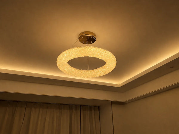 Zynella Nordic Silver & Gold Crystal Pendant Chandelier