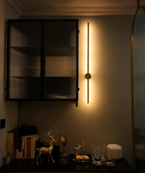 Yohan Pole Wall Lamp – Modern Vintage Brass Tube Light