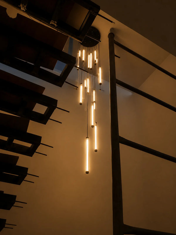 Zynella Apex: Grand Loft & Staircase LED Chandelier