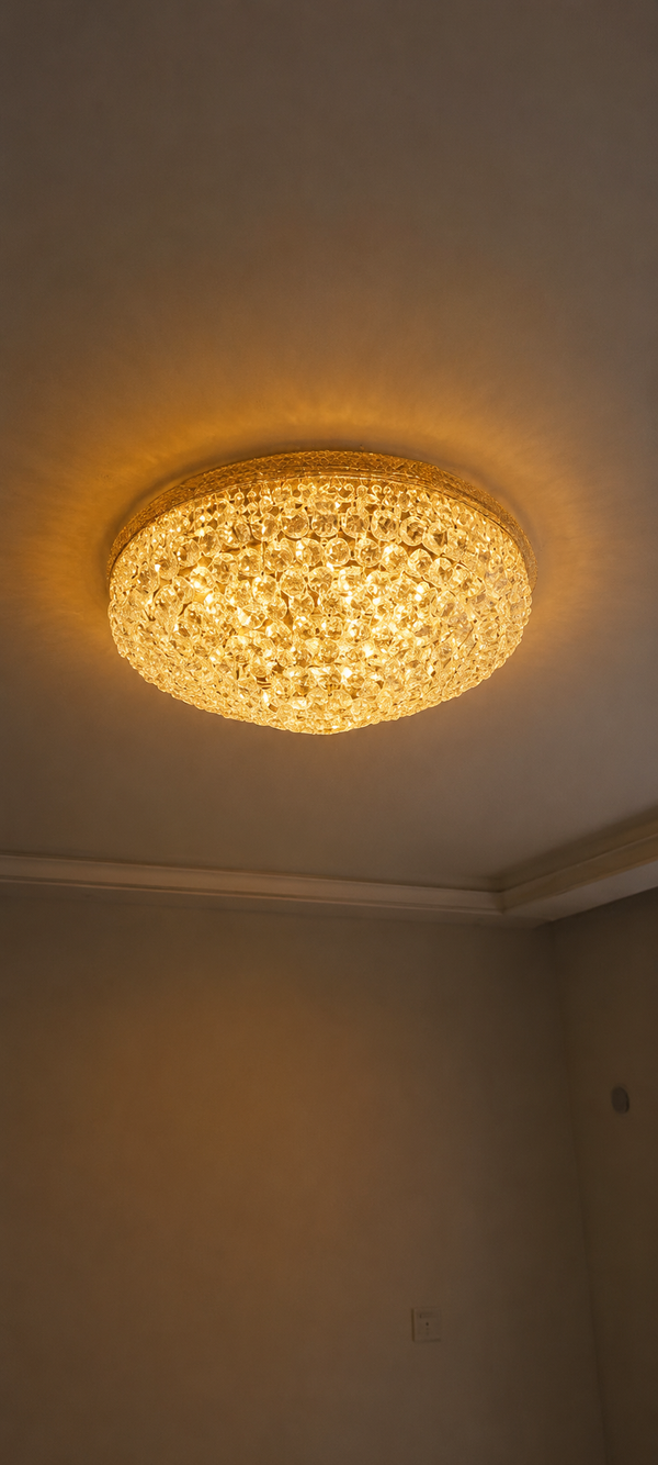Zynella Luxury Round Crystal LED Pendant Chandelier