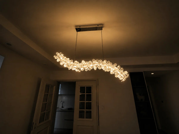 Zynella Luxury Chrome Petal LED Crystal Chandelier