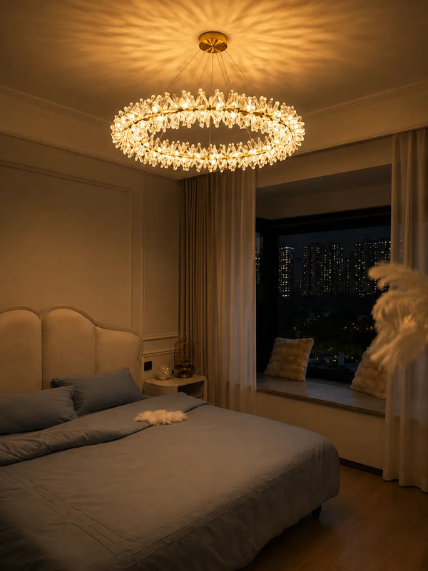 Zynella Nordic Flower Crystal LED Pendant Chandelier