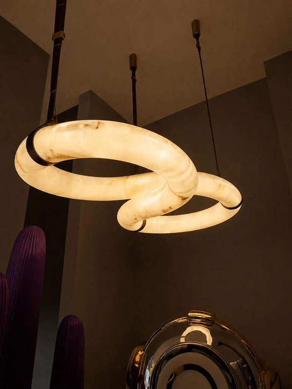 Zynella Alabaster Ring Pendant Chandelier