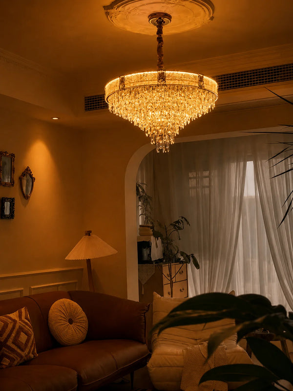 Zynella Gold Crystal Chain Pendant Chandelier