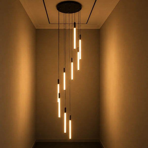Zynella Apex: Grand Loft & Staircase LED Chandelier
