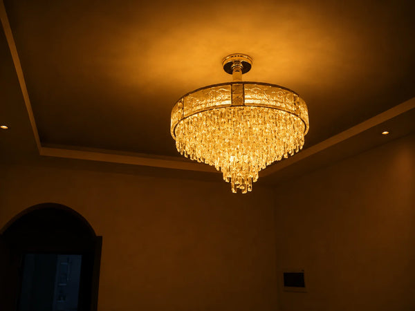 Zynella Gold Crystal Chain Pendant Chandelier