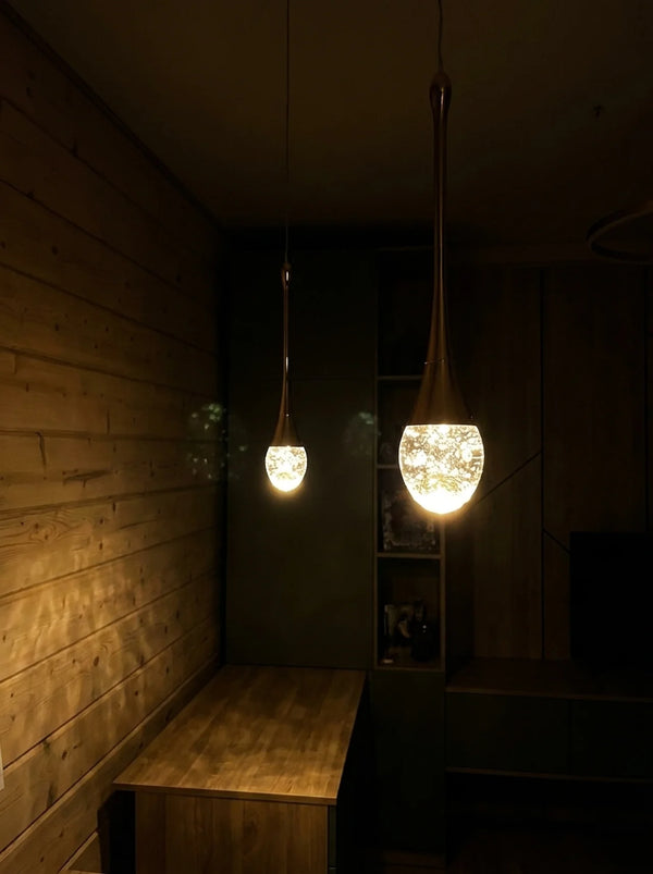 Water Drop Crystal Pendant Refined Modern  Sculptural Spiral LED Fixture