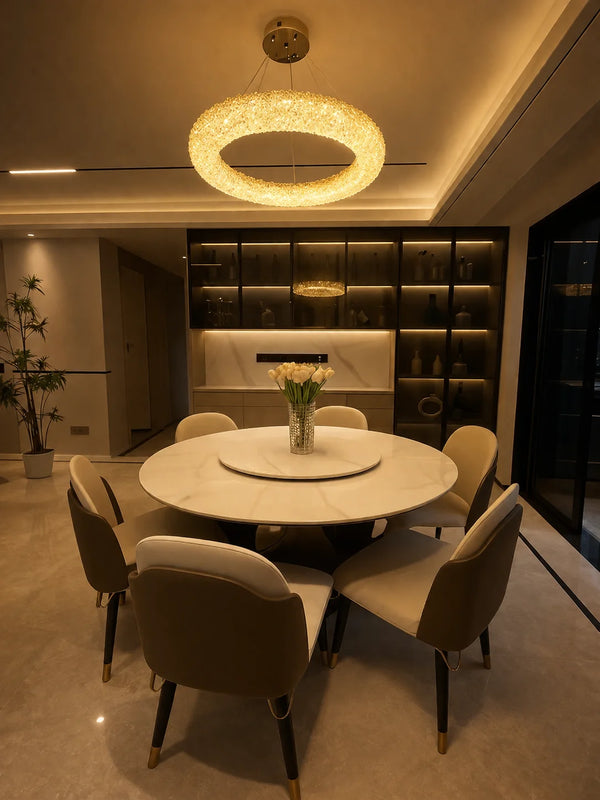 Zynella Nordic Silver & Gold Crystal Pendant Chandelier