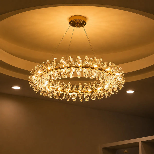 Zynella Nordic Flower Crystal LED Pendant Chandelier