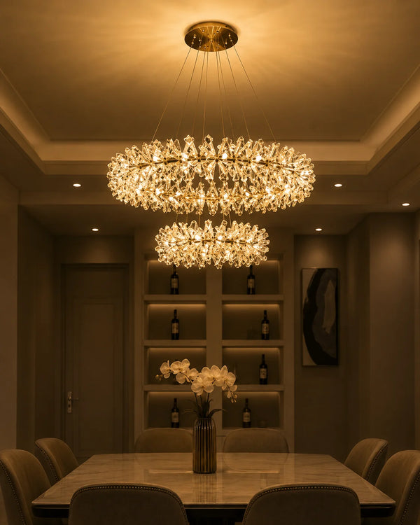 Zynella Nordic Flower Crystal LED Pendant Chandelier