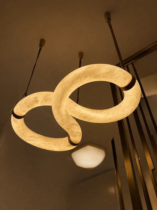 Zynella Alabaster Ring Pendant Chandelier