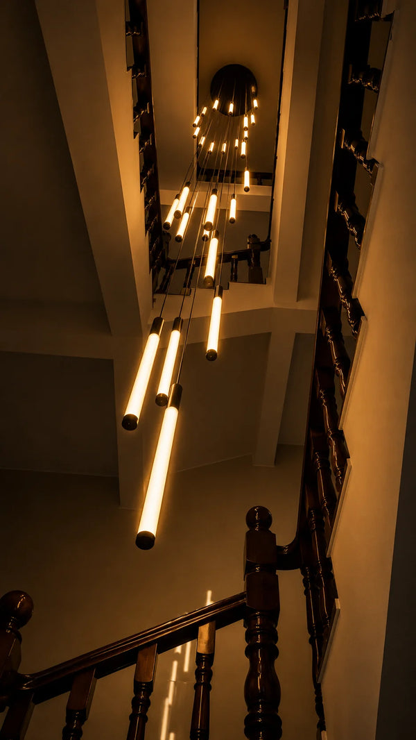Zynella Apex: Grand Loft & Staircase LED Chandelier
