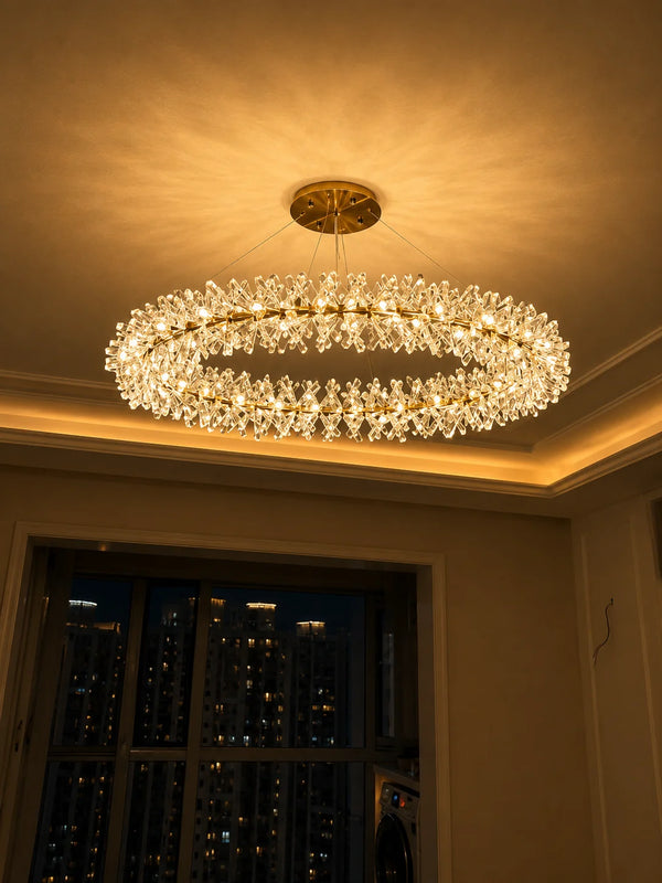 Zynella Nordic Flower Crystal LED Pendant Chandelier
