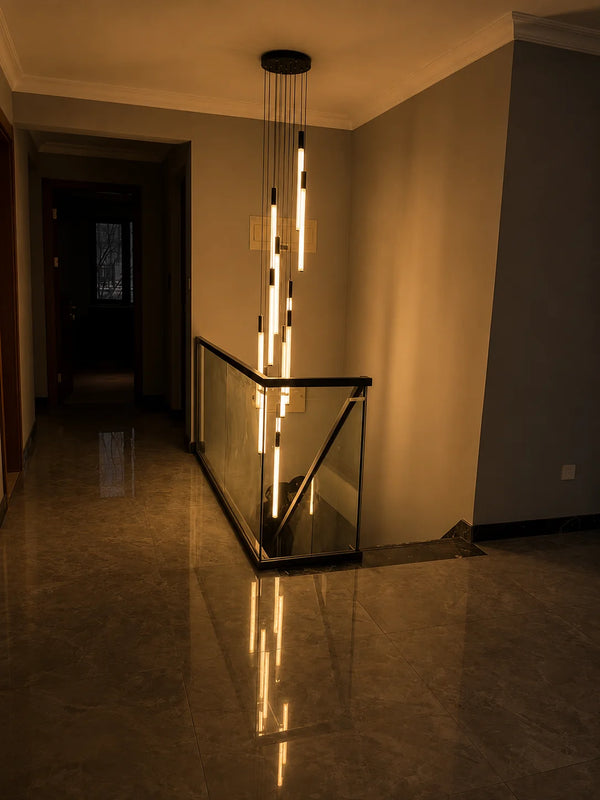 Zynella Apex: Grand Loft & Staircase LED Chandelier