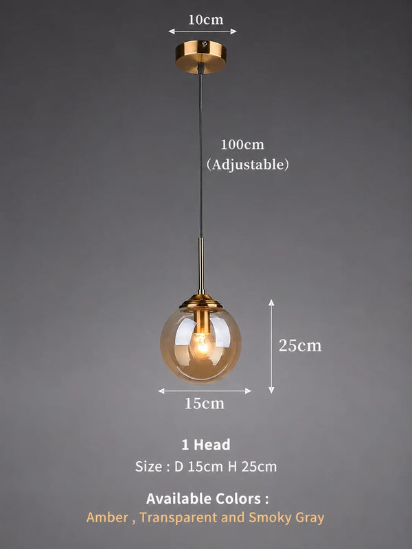 Zynella Gradient Glass Ball Pendant
