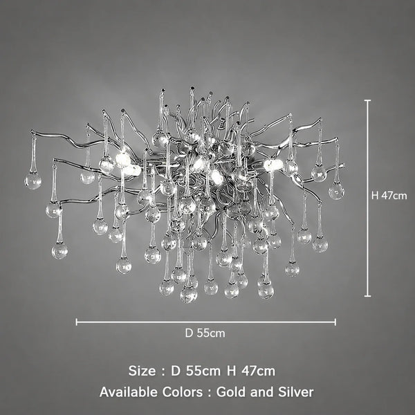 Eystra Crystal Gold Wall Lamp