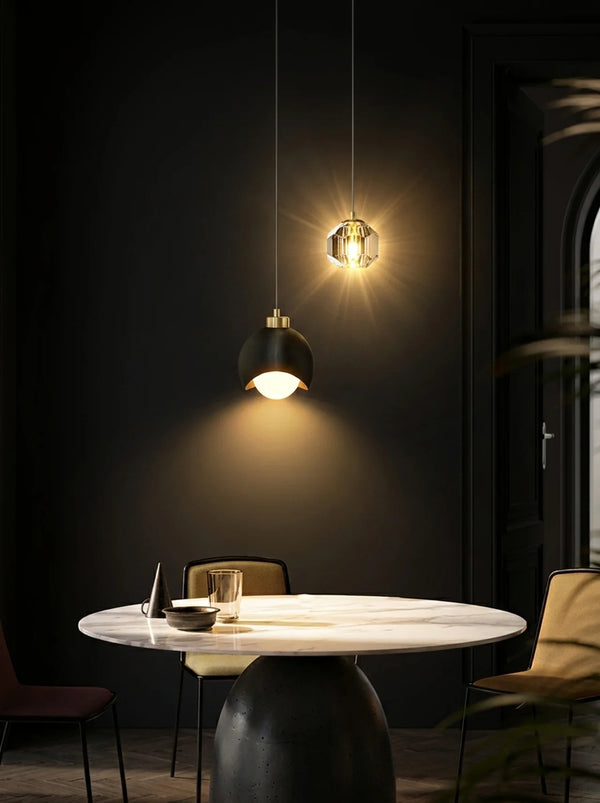 Zynella Gemini: Nordic Double-Head Crystal Pendant