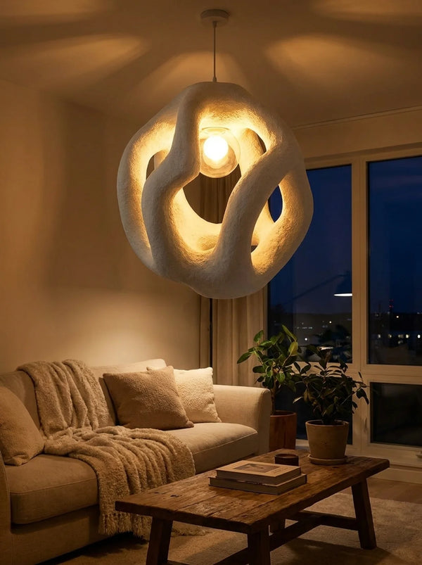Zynella Yugen Sculptural Resin LED Pendant Light