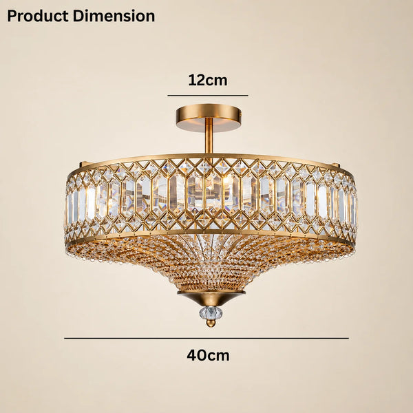 Zeravia Gold Crystal Modern Chandelier | Zynella Interior