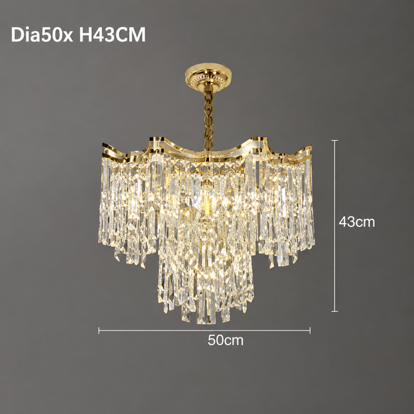 Zynella Elegant Crystal Pendant Light for Living & Dining Room