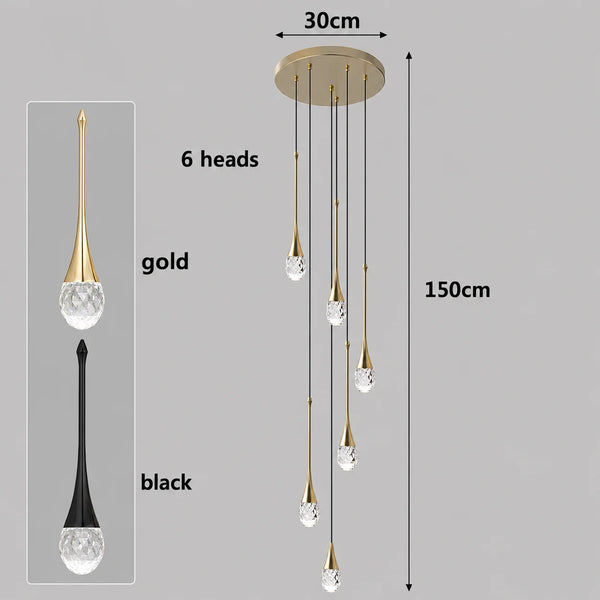 Zynella Cascade:Grand Crystal Staircase & Foyer Chandelier