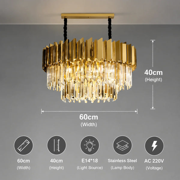 Cuban Grey Crystal Chandelier