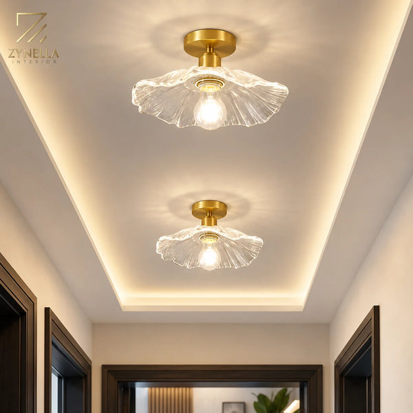 Zynella Windsor Bloom – Flower Glass Semi-Flush Ceiling Light