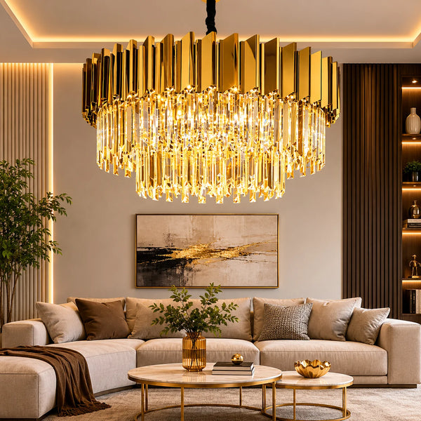 Cuban Grey Crystal Chandelier