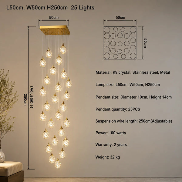 Elodie Spiral Crystal Chandelier