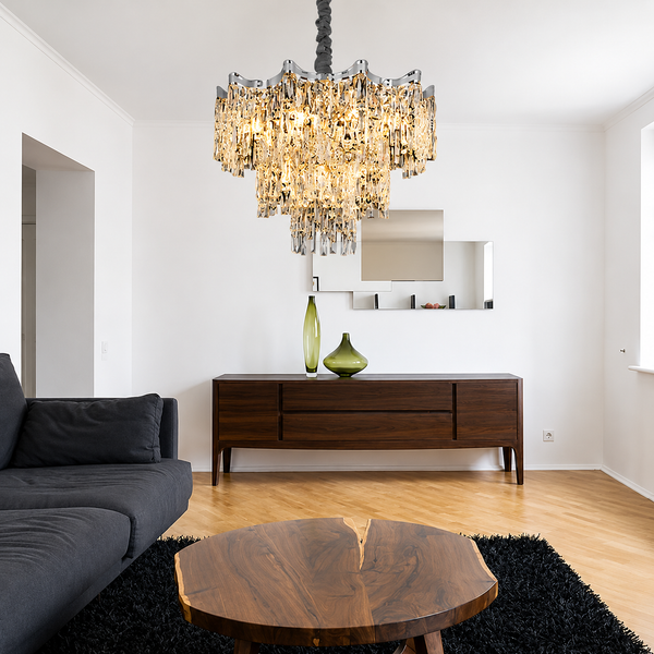 Zynella Elegant Crystal Pendant Light for Living & Dining Room