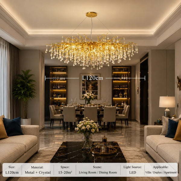 Waterdrop Customisable K9 Crystal Chandelier| Zynella Interior
