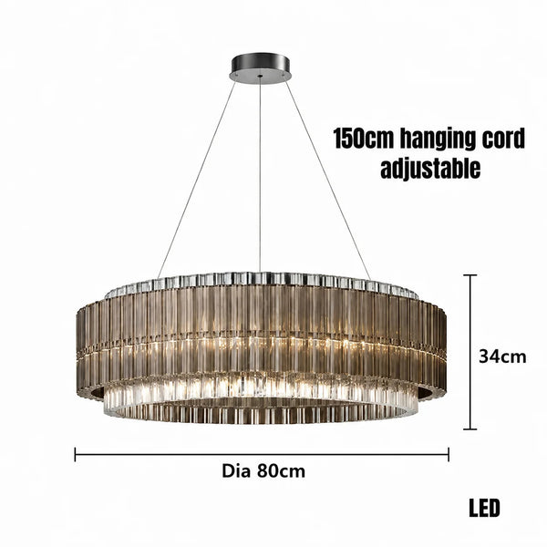 Mia Glass Modern Chandelier