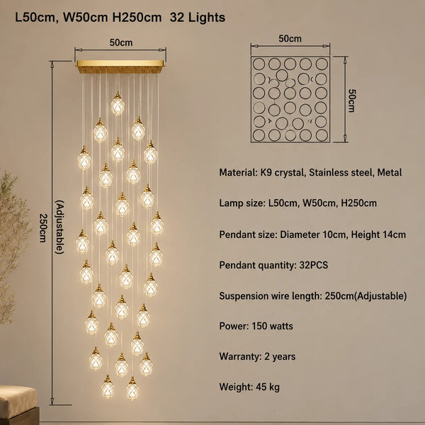 Elodie Spiral Crystal Chandelier