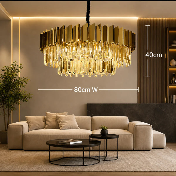 Cuban Grey Crystal Chandelier