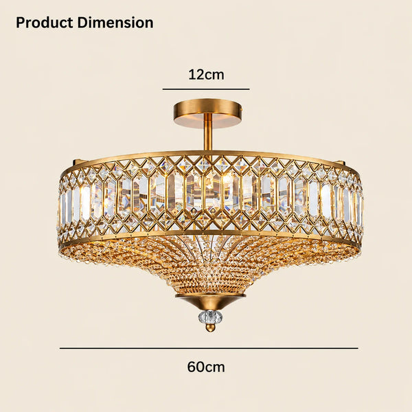 Zeravia Gold Crystal Modern Chandelier | Zynella Interior