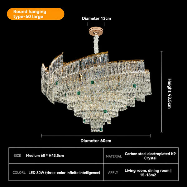 Zynella Luxury European Crystal Pendant Light