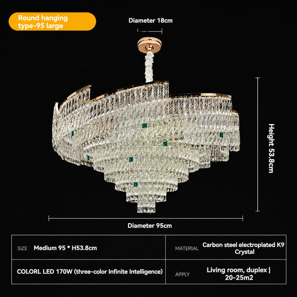 Zynella Luxury European Crystal Pendant Light